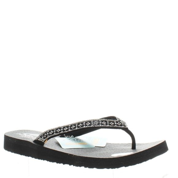 Skechers Shoes Sketchers Black Cali Yoga Foam Flip Flops Size 8
